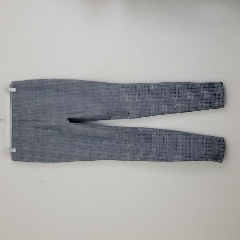 Tahari Black, White & Blue Plaid Slim Pants M/L - Picture 8 of 15